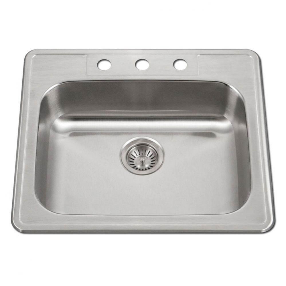 Revive 25'' ADA Topmount Stainless Steel 4-hole Sink, 6-1/2'' Depth