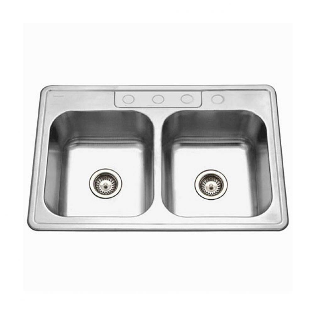 Revive 33''  ADA Topmount Stainless Steel 3-hole Sink, 5'' Depth