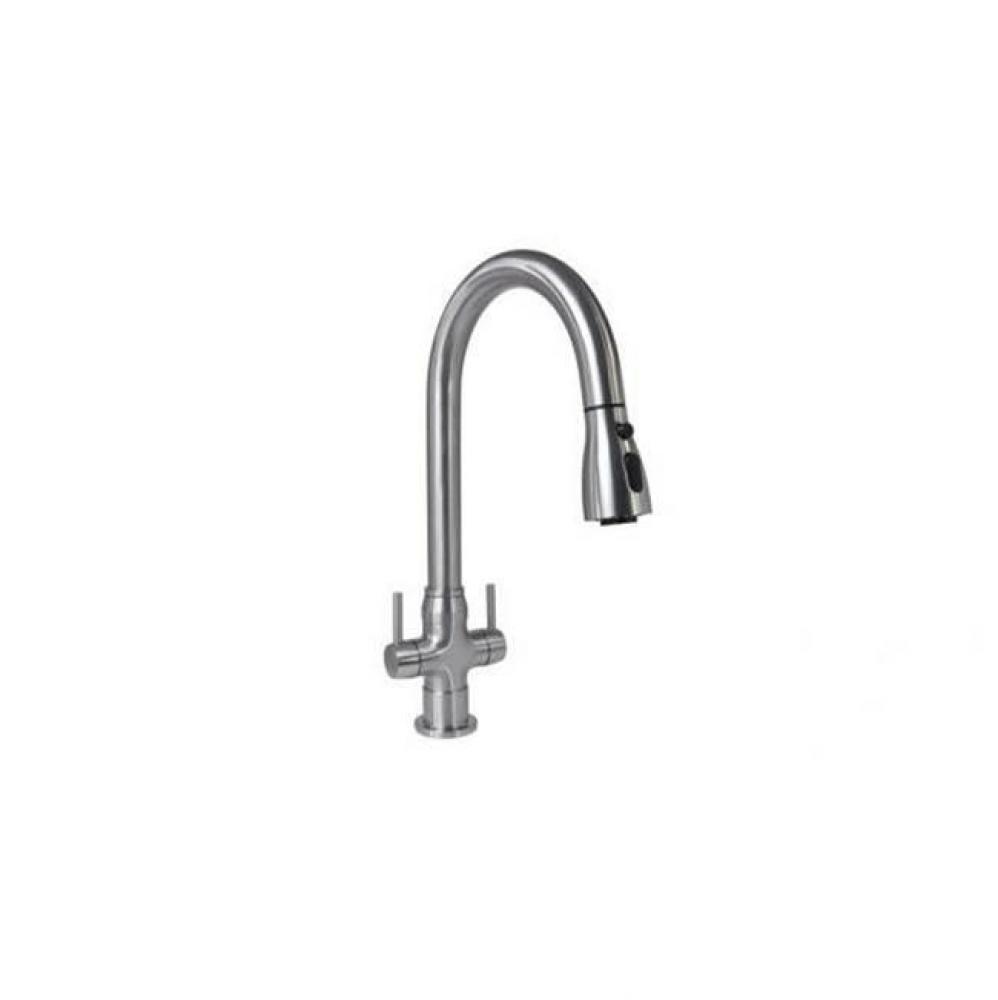 Tendina Three Function Pull Down Two Handle Faucet in Polished Chrome