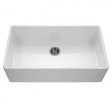 Hamat CHE-3620SA-WH - Chelsea 36'' Apron-Front Fireclay Single Bowl Kitchen Sink, White