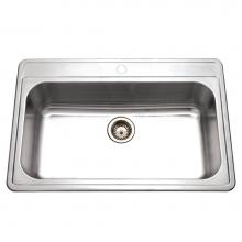 Hamat EDI-3322ST-1-20 - Edition 33'' Topmount Stainless Steel 1-Hole Large Single Bowl Kitchen Sink, Bulk Pack