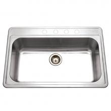 Hamat EDI-3322ST-4-1 - Edition 33'' Topmount Stainless Steel 4-Hole Large Single Bowl Kitchen Sink