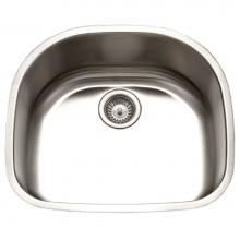 Hamat ENT-2422D-1 - Enterprise 24'' Undermount Stainless Steel Single D Bowl Kitchen Sink, 18 Gauge