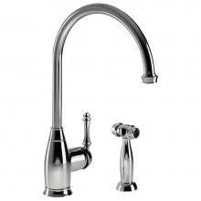 Hamat EXSH-4000-PC - Exeter Traditional Brass Single Lever Faucet with Side Spray in Polished Chrome