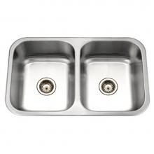 Hamat GOR-3221D-20 - Gourmet 32'' Undermount Stainless Steel 50/50 Double Bowl Kitchen Sink, Bulk Pack