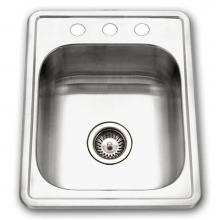 Hamat HOT-1722ST-1 - Hotel 17'' Topmount Stainless Steel 3-holes Bar/Prep Sink