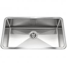 Hamat HYD-3218S-20 - Hydrus 32'' 15MM Radius Undermount Stainless Steel Large Single Bowl Kitchen Sink, Bulk