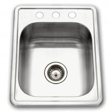 Hamat REV-1722ST-6.5-3-1 - Revive 17'' ADA Topmount Stainless Steel 3-hole Bar/Prep Sink