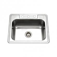 Hamat REV-2522ST-6-4-20 - Revive 25'' ADA Topmount Stainless Steel 4-hole Single Bowl Kitchen Sink, 6''