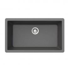 Hamat SIO-3017SU-SL - SiOStone 33'' Granite Undermount Large Single Bowl Kitchen Sink, Slate