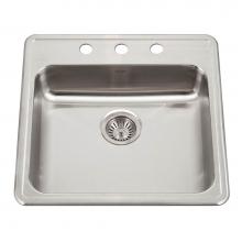 Hamat TADA-2222ST-5-3-1 - Revive 22'' ADA Topmount Stainless Steel 3-hole Sink, 5'' Depth