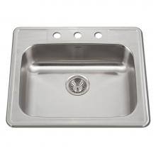 Hamat TADA-2522ST-5-3-1 - Revive 25'' ADA Topmount Stainless Steel 3-hole Sink, 5'' Depth