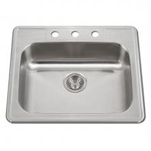 Hamat TADA-2522ST-5.5-4-1 - Revive 25'' ADA Topmount Stainless Steel 4-hole Sink, 5-1/2'' Depth