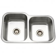 Hamat VIT-3221DR-1 - Vitality 32'' Undermount Stainless Steel 60/40 Double Bowl Kitchen Sink, Small bowl Righ