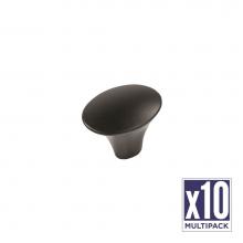 Belwith Keeler B075324-MB-10B - Olivet Collection Knob 1-7/16 Inch x 1-1/8 Inch Oval Matte Black Finish (10 Pack)