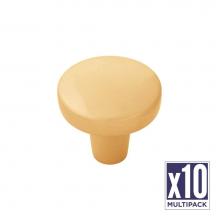 Belwith Keeler B077045-BGB-10B - Emerge Collection Knob 1-5/16 Inch Diameter Brushed Golden Brass Finish (10 Pack)