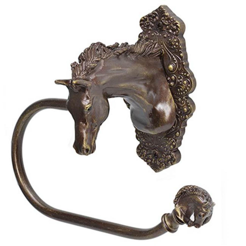 Horse w/ Tularosa Escutcheon Swing Tissue Holder Left