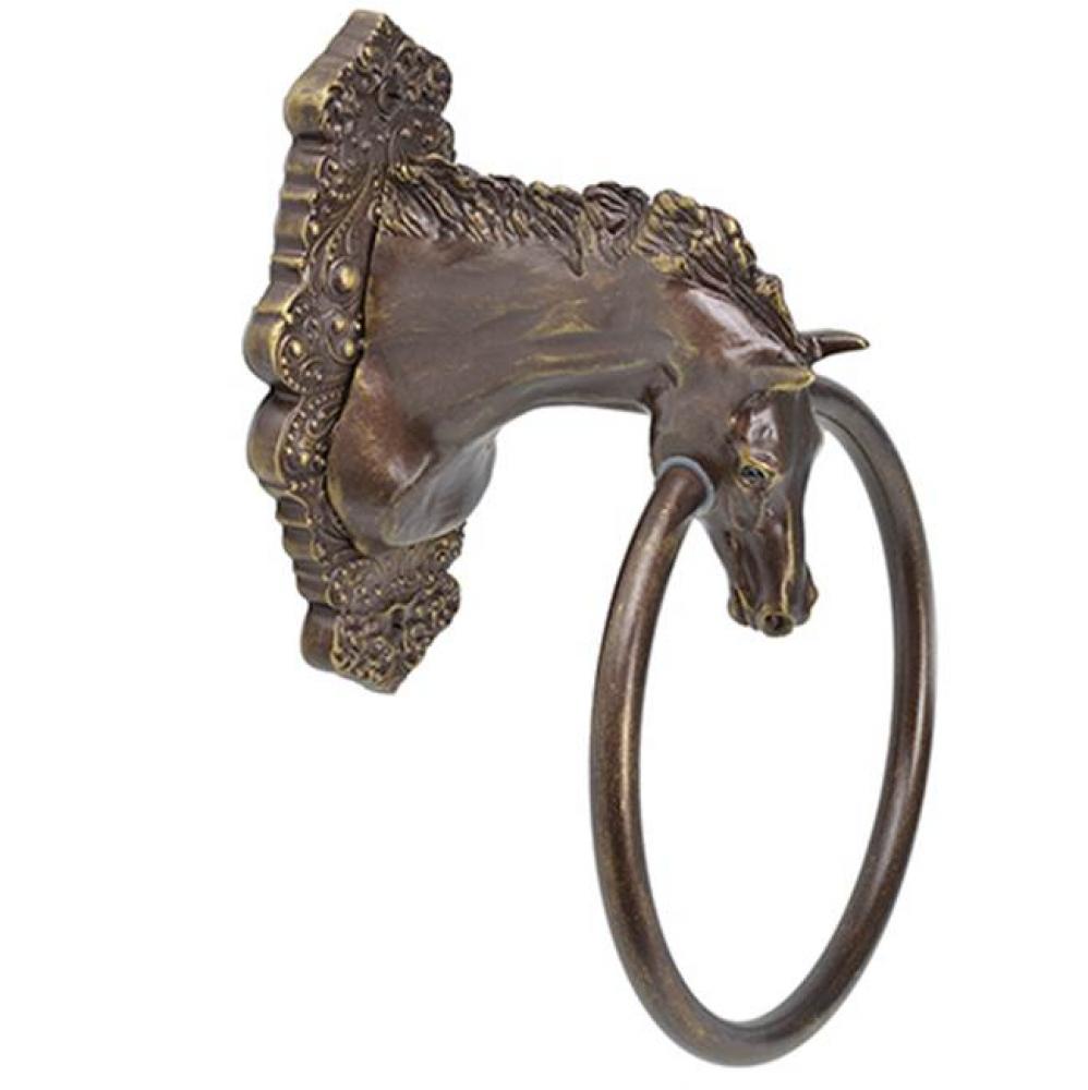 Horse w/ Tularosa Escutcheon Full Swing Towel Ring