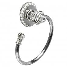 Carpe Diem Hardware 1847R-9 - Cache Ll Large Swing Towel Reeded Ring Left w/ 42 Rivoli Swarovski Crystals