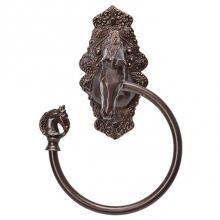 Carpe Diem Hardware 3809-9 - Horse w/ Tularosa Escutcheon Swing Towel Ring Right