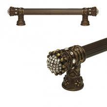 Carpe Diem Hardware 6340R-2 - Queen Elizabeth 22'' O.C. Approx w/ 5/8'' Reeded Center Long Pull w/ Swarovski