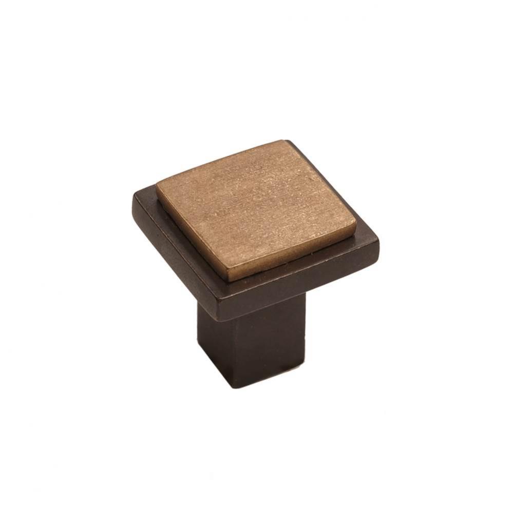 Contemporary Square Flat Knob, Espresso Champagne