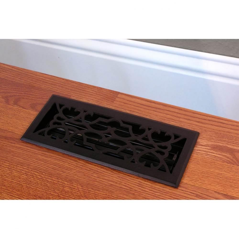 Cast Iron Vent - Any Style - Black - 4'' x 12'', Black