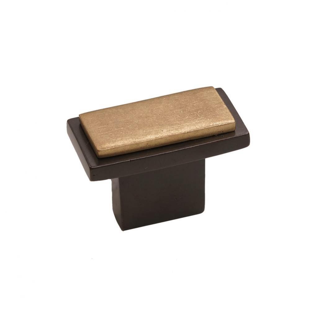 Contemporary Rectangluar Knob, Espresso Champagne