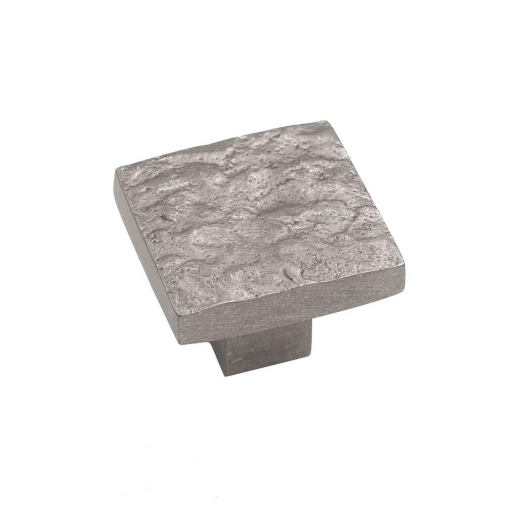 Textured Square Knob, Platinum