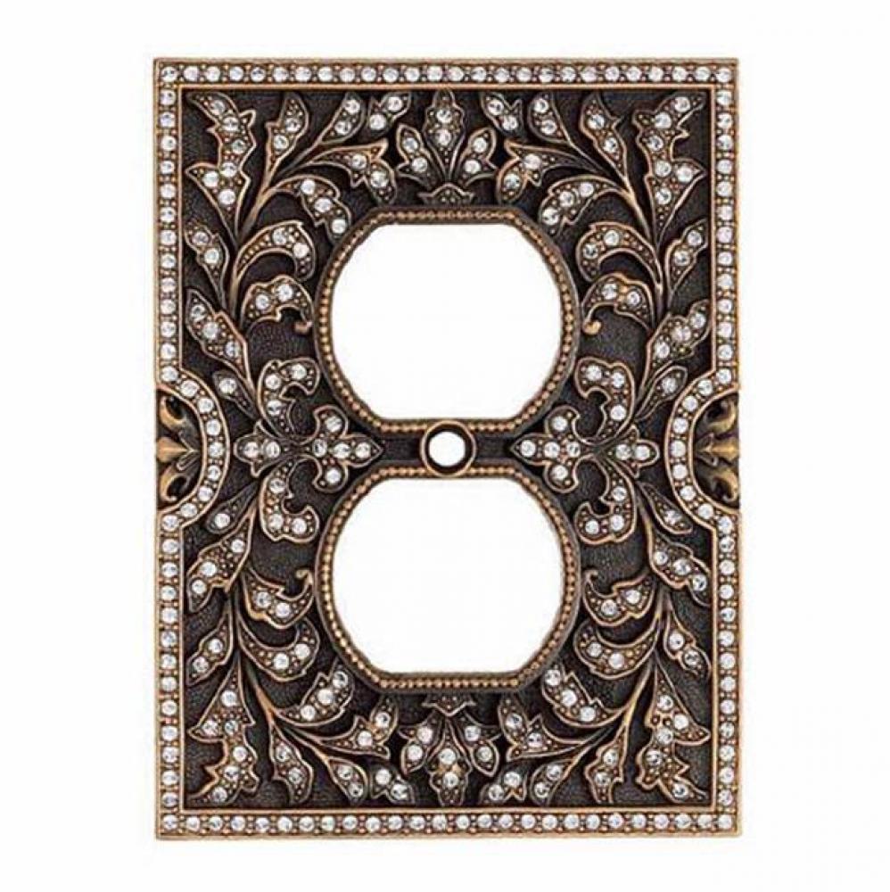 DBL OUTLET SWITCH COVER; BURGUNDY CRYSTAL