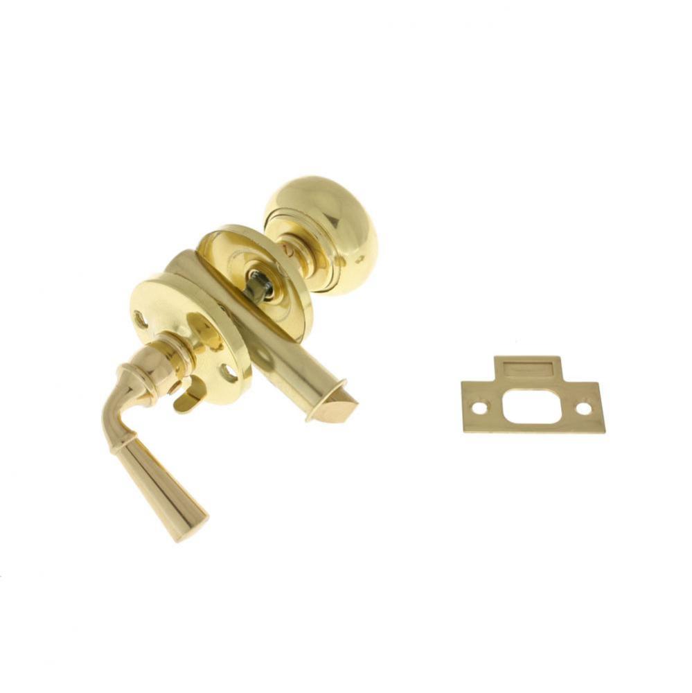 Storm Screen Door Latch (Knob & Lever) Polished Brass