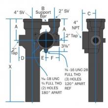 ABI Foundry 107163 - Sv 4 Rh Strt Fit W 4 Tap W/ 6-1/2 Inlet 973R