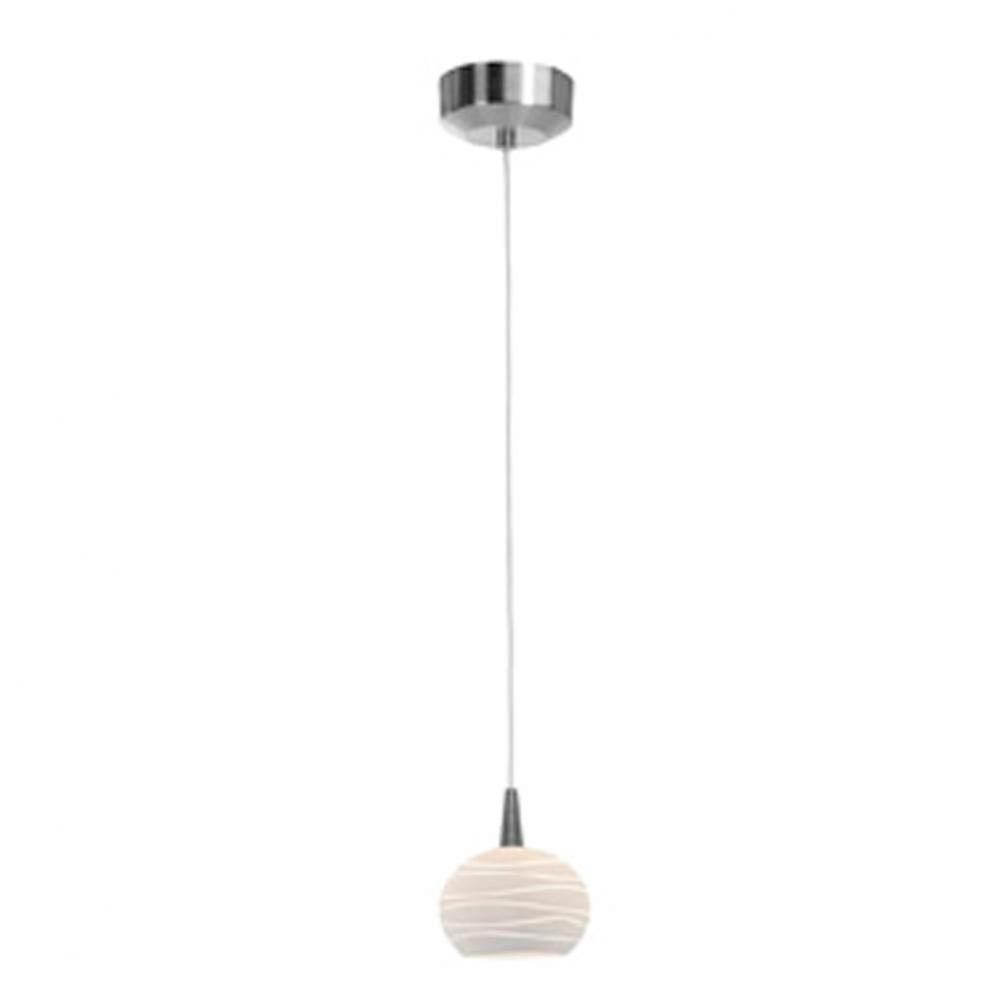 Tungsten LED Pendant With Sphere Etched Glass