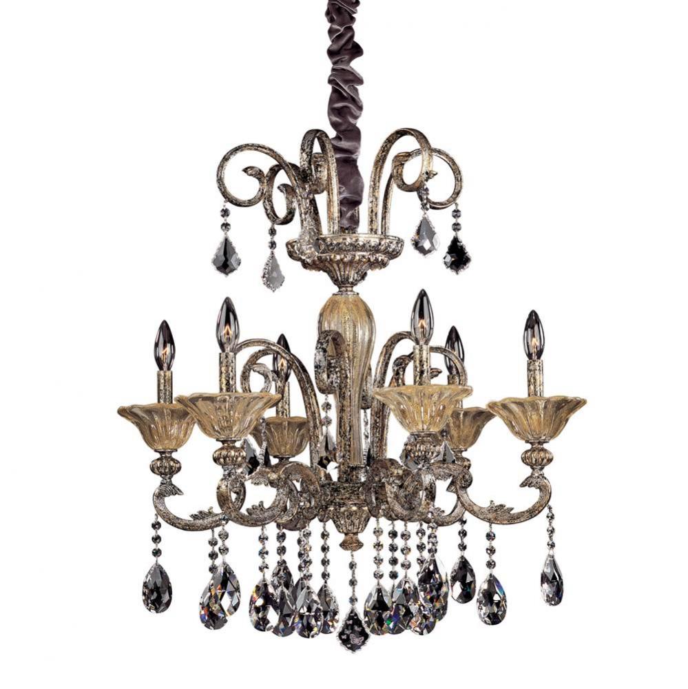 Legrenzi 6 Light Chandelier W/Antique Silver