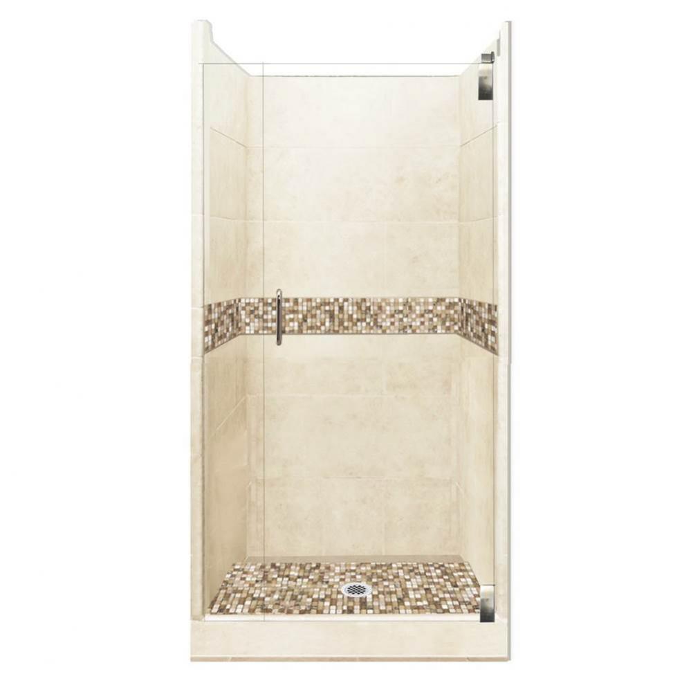 38 x 38 x 80 Roma Grand Alcove Shower Kit in Desert Sand with Chrome Finish