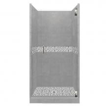 American Bath Factory AGH-3636WD-CD-CH - 36 x 36 x 80 Del Mar Grand Alcove Shower Kit in Wet Cement with Chrome Finish