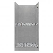 American Bath Factory AGH-3632WN-CD-CH - 36 x 32 x 80 Newport Grand Alcove Shower Kit in Wet Cement with Chrome Finish