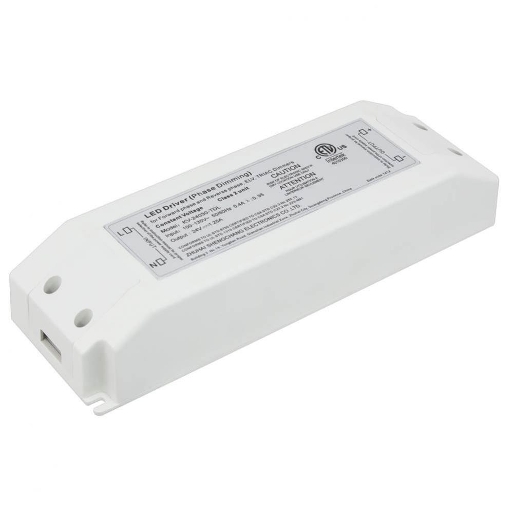 12 Volt DC 18-30 Watt Dimmable, DRI VoltER, 100-130 Volt AC Input,