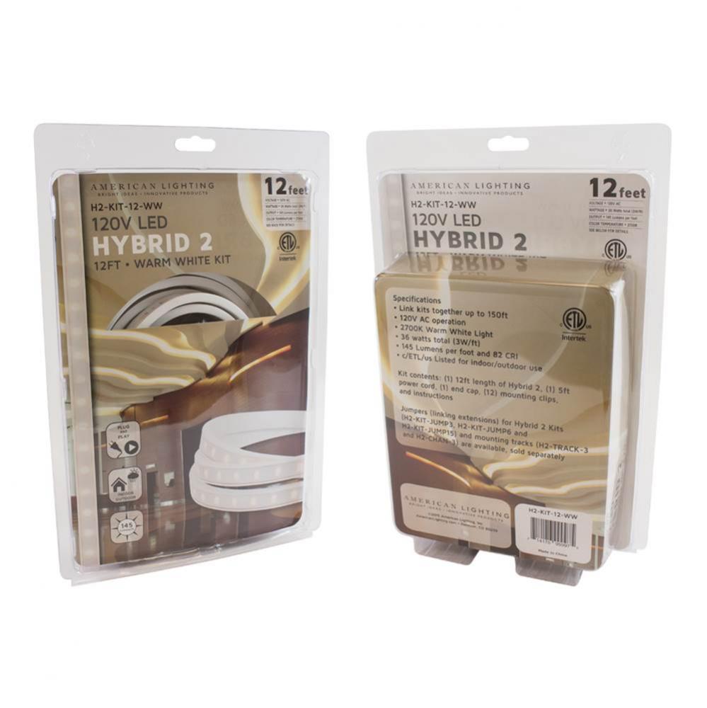 120 Volt HYBRID2 Kit, 2700K White, 12 Foot, 36 Watts, 150 Foot Max Run,