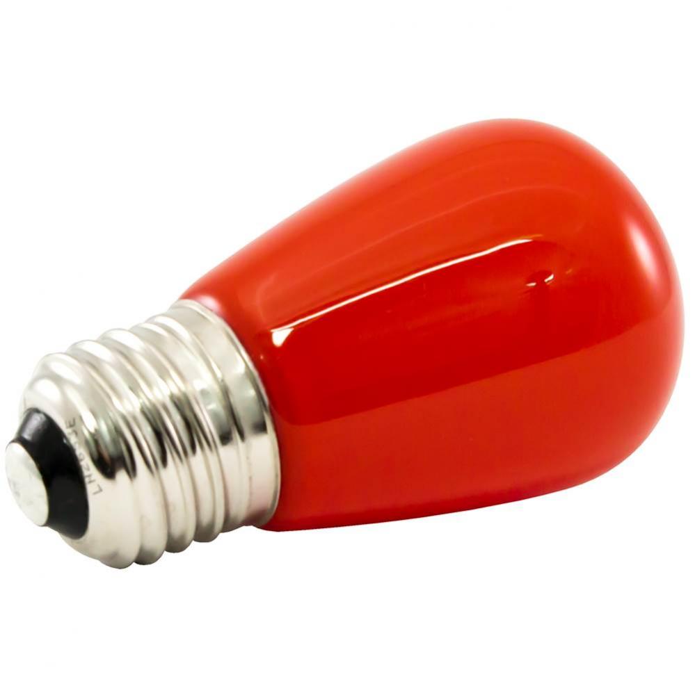 Premium Grade LED Lamp S14 Shape, Standard Medium Base, Frosted Red Glass, wet Location and fully