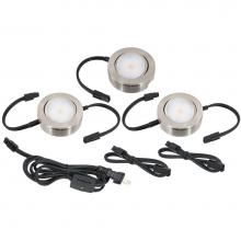 American Lighting MVP-3-NK - MVP LED Puck Light, 120 Volts, 4.3 Watts, 200 Lumens, Nickel, 3 Puck Kit with Roll Switch and 6