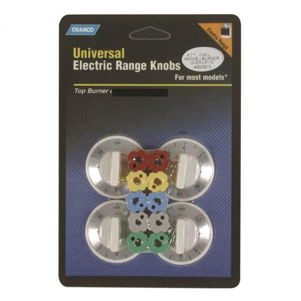 Knob Kit White Electric Range Top Burner 4/Card