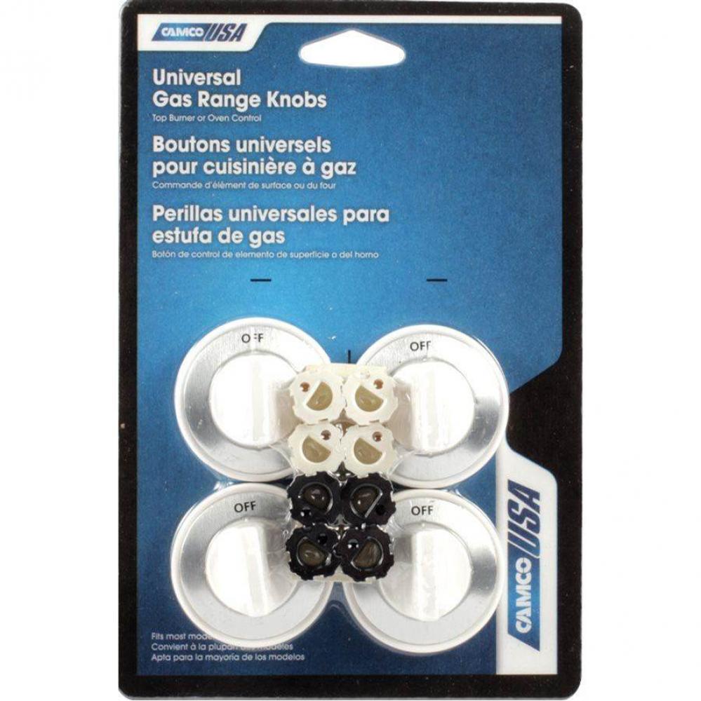 Knob Kit White Gas Range Top Burner 4/Card