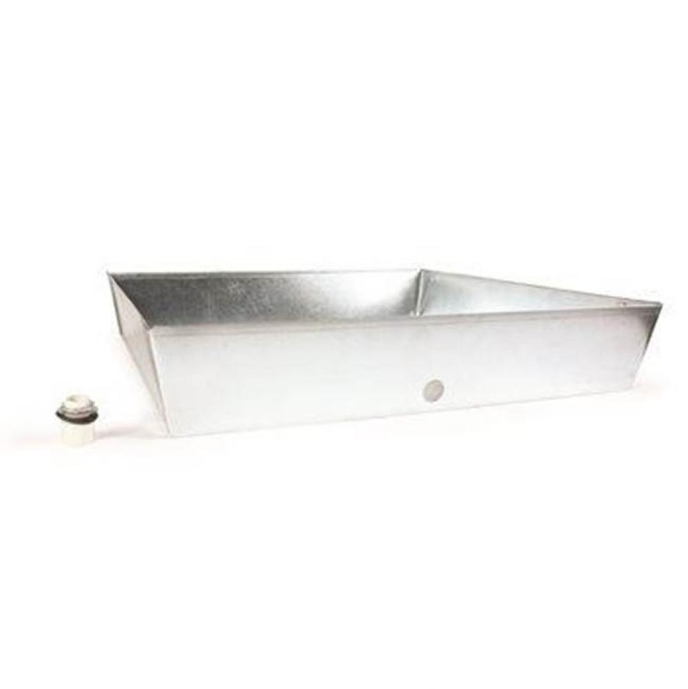 Water Heater Drain Pan 30'' x 30'' x 6'' PVC Fitting Galvanized