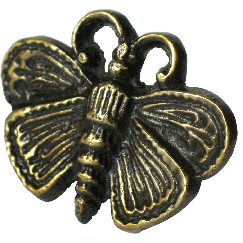 Moth-motif brass clavo