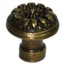 Gado Gado HKN6012 - Round Brass Floral Knob