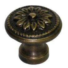 Gado Gado HKN6014 - Round Brass Floral Knob