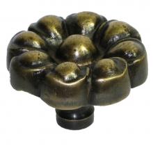 Gado Gado HKN6020 - Round Brass Floral Knob