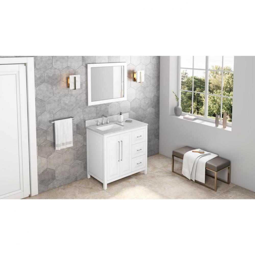 36'' Grey Cade Vanity, left offset