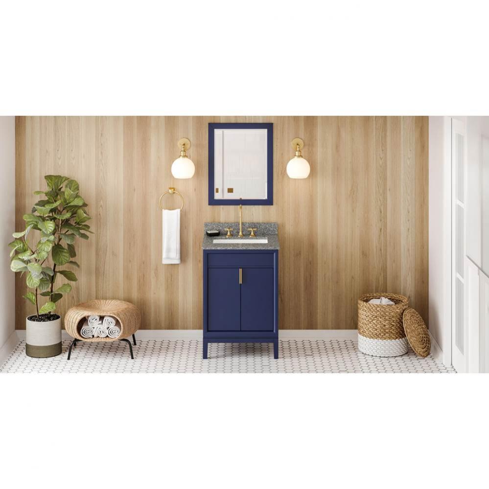 24'' Hale Blue Theodora Vanity, Boulder Cultured Marble Vanity Top, Undermount Rectangle